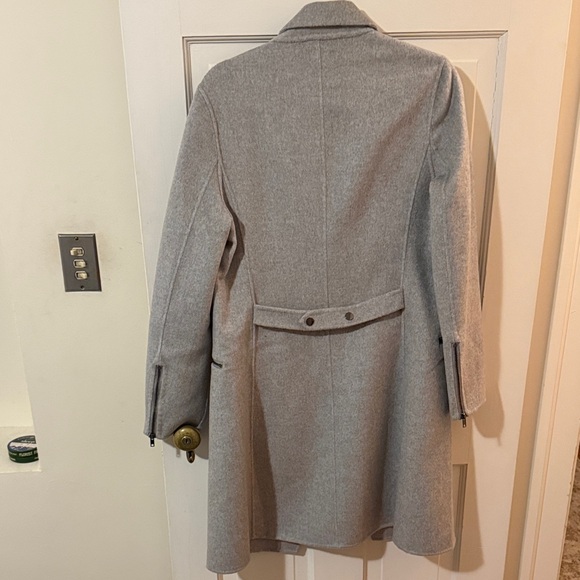 Belle & Bloom Light Gray Moto Wool Trench Coat NWT - Picture 4 of 5